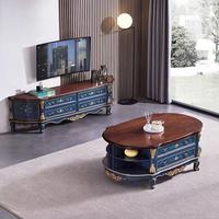Meuble TV et table basse modernes en bois multi-tailles avec tiroirs, couleur personnalisable, écologique