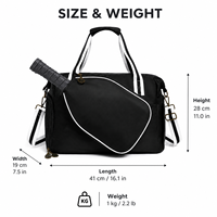 Sac de sport Pickleball grande capacité avec sangle bandoulière détachable, poche avant indépendante pour raquettes, sac à main multisports