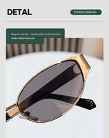 Lunettes de soleil ovales vintage style Old Money pour femme, monture métallique, protection UV400, style Hong Kong, tendance et élégantes