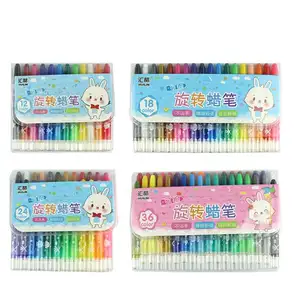 Outil de peinture Crayons torsadés pour enfants Non toxique Huile Cire Crayon Stylo Ensemble Cire Caryon12/24 36 Couleurs Art Fan