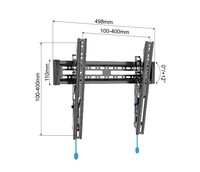Support mural inclinable universel pour téléviseur avec niveau à bulle et verrouillage rapide pour téléviseurs LED LCD de 26 à 65 pouces ZENO CT2