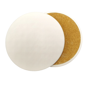 Custom Design White Ceramic Coasters Absorbent Cork Back Promotional UV Printed Personalized Blank Mats Pads