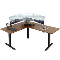 Bureau de direction à 3 pieds en forme de L, réglable en hauteur, assis à debout, électrique, réglable en hauteur