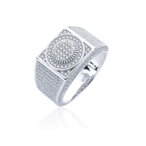 Anillo de Hombre de Alta Calidad, Estilo Hip Hop Vintage, Chapado en Oro de 14K, con Circonitas, Certificado por Terceros, Yimanxuan YWR020, Aniversario - Product Image 5