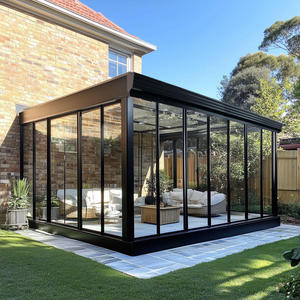 Pergola moderne personnalisée, résistante au vent, pour l'extérieur, avec toit plat, véranda en verre, structure en aluminium, autoportante, préfabriquée, <span class=keywords><strong>solarium</strong></span> - Product Image 2