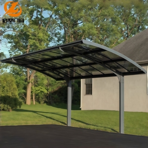 Moderno Carport in Lega di Alluminio Resistente <span class=keywords><strong>per</strong></span> Esterni, Design <span class=keywords><strong>a</strong></span> <span class=keywords><strong>Sbalzo</strong></span> con Tetto in Lastra Solida di PC, Tettoia Durevole <span class=keywords><strong>per</strong></span> Parcheggio <span class=keywords><strong>Auto</strong></span> - Product Image 4