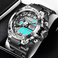 LIGE Dijital Erkek Saati LED Quartz Saat Spor Saat 50m Su Geçirmez Kol Saati Erkek Büyük Saatler Erkek Relogio Masculino