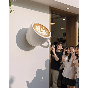 ประติมากรรมแก้วกาแฟสุดสร้างสรรค์ - จุดถ่ายรูปยอดนิยมสำหรับนักท่องเที่ยวในร้านกาแฟ/คาเฟ่ และของตกแต่งเพื่อการตลาด - Product Image 3