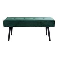 Banc de salle à manger en tissu confortable vert forêt à la mode moderne avec pied durable