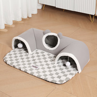 Explosions Niche pour chat type grotte et tunnel, toutes saisons, rembourrée en éponge, pour le jeu et le sommeil, intérieur/extérieur, respirante et chaude, petite taille