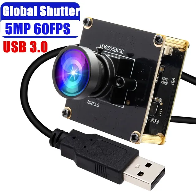 5MP 60FPS High Speed USB3.0 Global Shutter Camera Module OG05B10 UVC Industrial Machine Vision Webcam for Raspberry Pi Robot