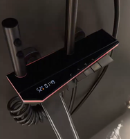 Ensemble de douche de pluie thermostatique en laiton poli pour bain affichage numérique lumière ambiante salle de bain robinets de pression