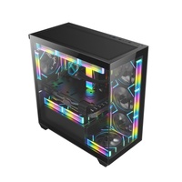 AntarcChill New Mid Tower Pc Case Computer Gaming Cases and Towers MATX Desk Casing Tempered Glass Computer Cabinet Chassis