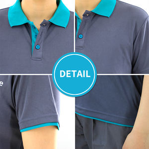 Polo de media manga de verano directo de fábrica, ropa de trabajo gris de secado rápido con características de seguridad, personajes bordados - Product Image 6