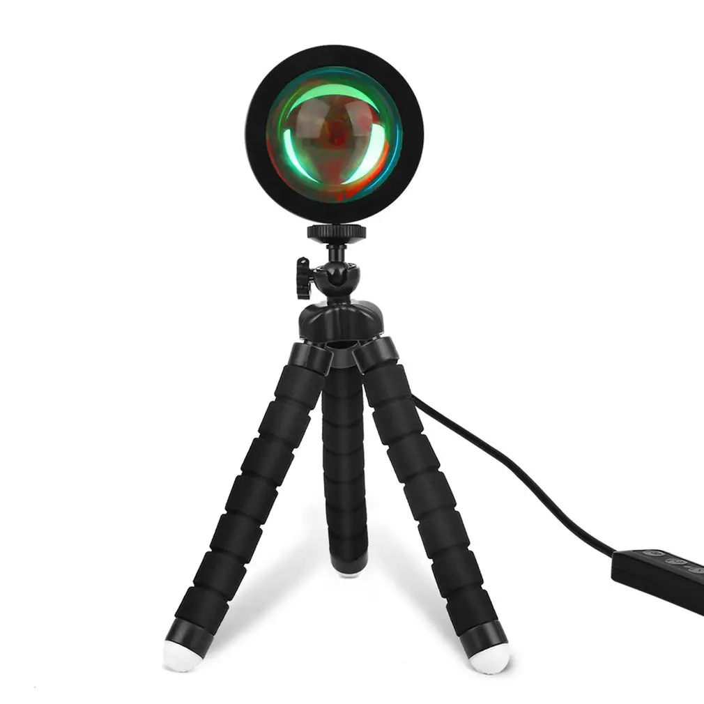 Tripod standı 360 derece ayrılabilir atmosfer ile Sunset işık projeksiyon lambası USB Sunrise projektör lambası rainlights işıkları