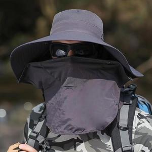 Sombrero de sol de ala ancha con solapa para el cuello, malla transpirable, ajustable, para viajes de verano al aire libre, protección solar, sombrero tipo pescador unisex para adultos - Product Image 3