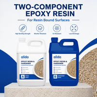 Résine époxy bicomposante Alida, durcisseur à faible odeur, adhésif liquide transparent pour la construction routière et le collage de surfaces en verre
