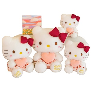 2024 Hot Bán 30cm phim hoạt hình Kitty búp bê sang trọng Thú nhồi bông Kitty búp bê sang trọng ôm trái tim xin chào mèo đồ chơi nhồi bông - Product Image 1