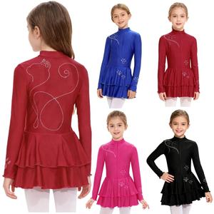 Robe de patinage artistique pour filles de 6 à 14 ans, costume de danse pour spectacles, fêtes, patinage, tenue de scène - Product Image 1