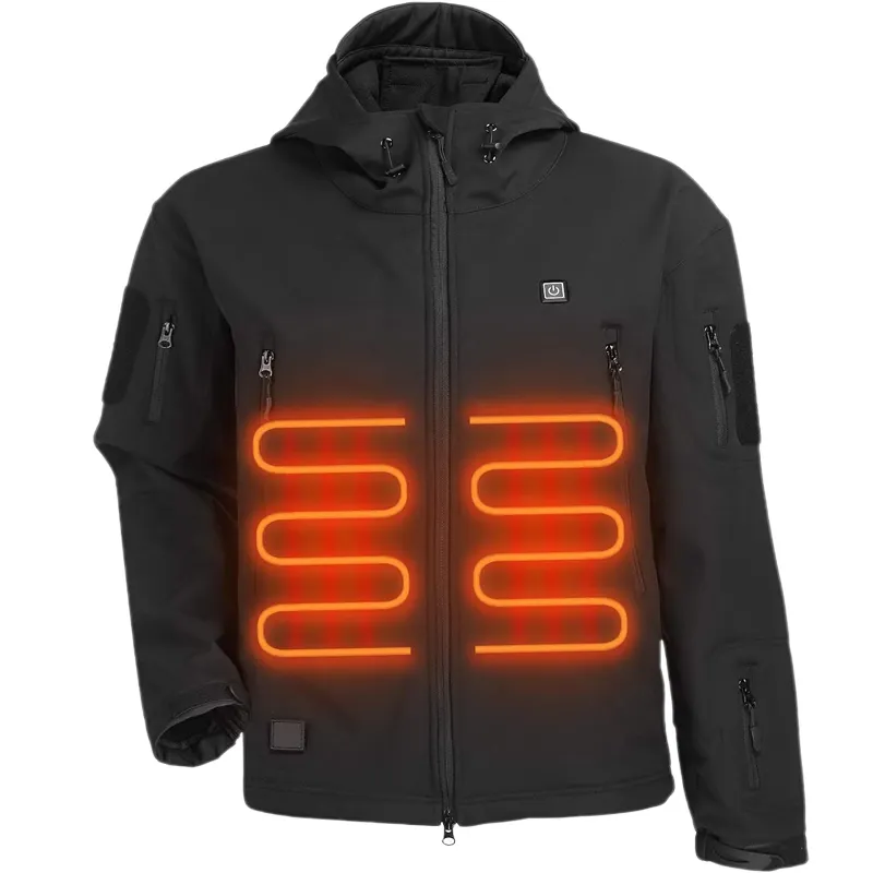 Manteau chauffant design personnalisé vente en gros veste chauffante imperméable intelligente pour l'hiver veste chauffante électrique pour hommes sports de plein air