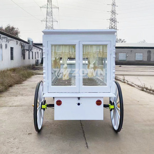 Voiture funéraire électrique blanche à 4 roues pour le transport de cercueil lors des défilés funéraires - Product Image 5