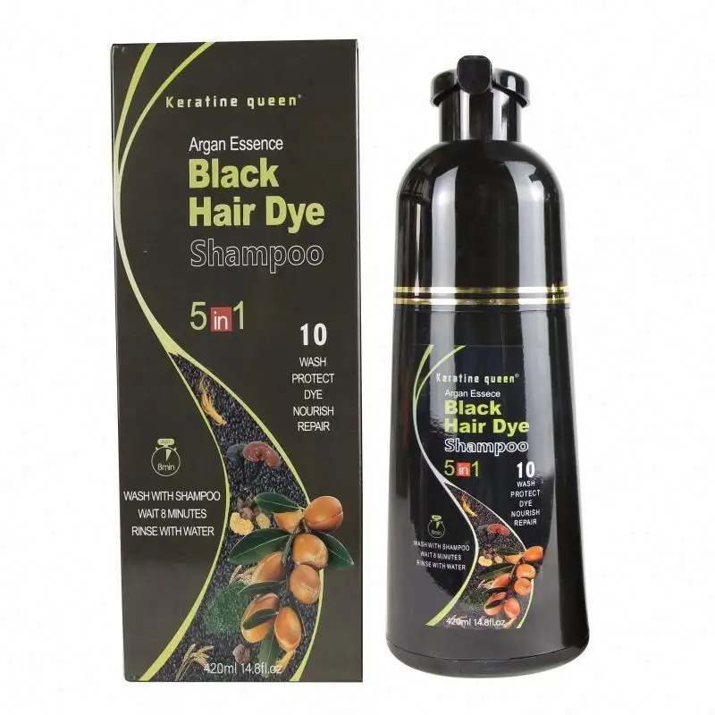 Çin üretici en iyi fiyat hiçbir amonyak saç rengi doğal bitkisel organik kalıcı kahverengi 3 In 1 siyah boya şampuan çin