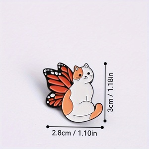 Pin men sành điệu của một con mèo với đôi cánh bướm rực rỡ, phù hợp với những người đam mê thú cưng có ý thức thời trang - Product Image 6