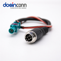 Câble d'assemblage de connecteur de moulage M12 mâle 5 broches vers prise mâle Fakra C pour système de commande de conduite