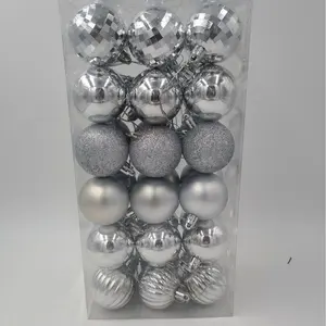 Electroplated holiday decoration ball 4CM Christmas ball set 36 home Christmas tree hanging plastic balls