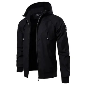 2020 Hot Sells Slim Fit Winter Warme wind dichte Hoodie Zipper Hooded Men Black Jacket