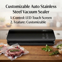 Machine de mise sous vide intelligente entièrement automatique avec écran LCD, coupe-sac intégré et contrôle du temps de scellage pour la cuisine domestique