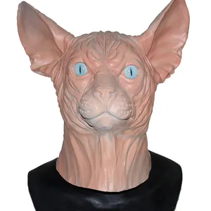 Máscara realista de animal, fantasia de gato de adivinhação popular