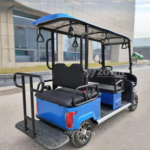 Carrito de golf eléctrico azul de 4 asientos, personalizado de fábrica, para transporte en hoteles, resorts y parques. - Product Image 5