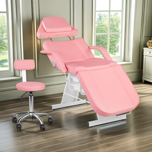 Neues Design Faltbares Schönheits bett mit Sattels tuhl und Aufbewahrung sbox für Salon Spa <span class=keywords><strong>Massage</strong></span> tisch Leder material - Product Image 1