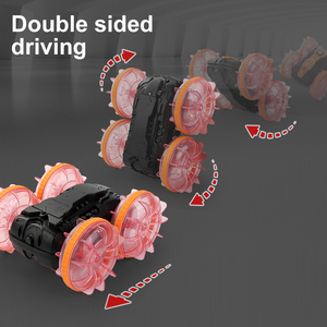 Nouveauté : Voiture RC amphibie 2,4 G anti-interférence avec lumières, étanche 360° °   Voiture de cascade rotative pour enfants et adultes - Product Image 5