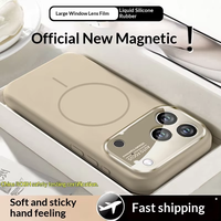 Coque de téléphone magnétique en silicone liquide pour 16 Pro Max avec bouton de caméra intégré, design minimaliste, finition mate, protection intégrale