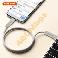 Kabel USB Type-C Multifungsi SOMOSTEL Super Fast Charging 4 in 1 untuk iPhone, Kabel Tipo C Carga Rapida