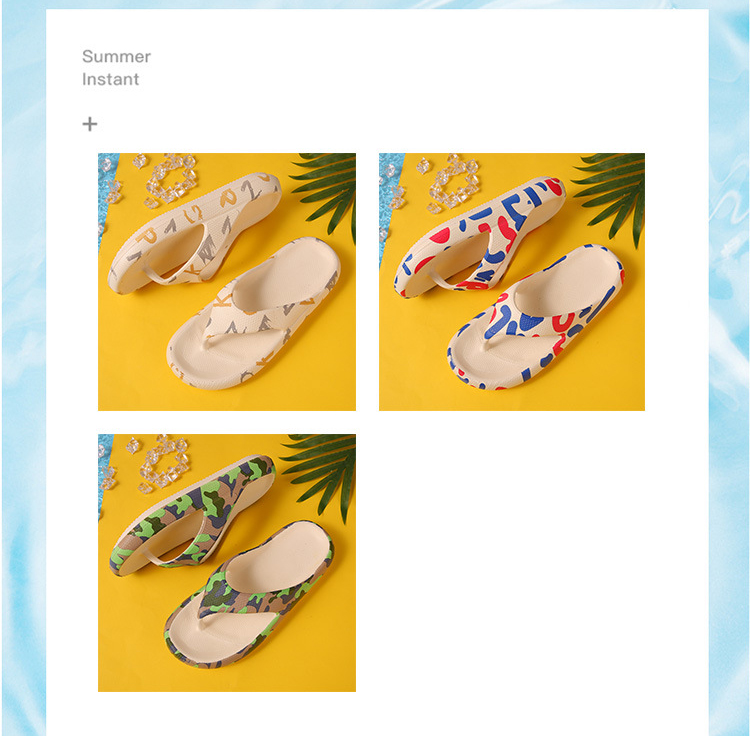 2023 New Printed Thick Sole EVA Women Flip Flops Summer Soft Slippers Beach Slides Wholesale