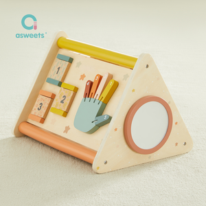 Asweets Montessori, juguete de <span class=keywords><strong>aprendizaje</strong></span> para niños pequeños, nuevo triángulo de actividad de madera para bebés, juguete educativo DIY con temática de fantasía y ciencia ficción - Product Image 2