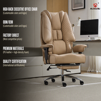 Chaise de bureau en cuir PU ALINUNU à prix de gros pour bureau de direction, chaise pivotante ergonomique à dossier haut pour cadre