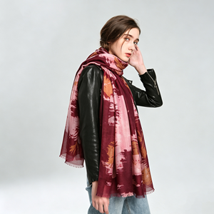 Vintage <b>Large</b> Flower Shawl Women Retro Floral Pattern Shawl Wrap Soft Lightweight Long Printed <b>Scarves</b> with Eyelash Fringe - Product Image 3