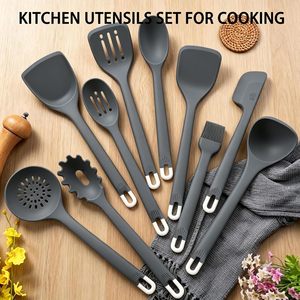 Ensemble d'ustensiles de cuisine en silicone de qualité supérieure, résistant aux hautes températures, avec spatule, cuillère à soupe et outils de cuisson - Product Image 5