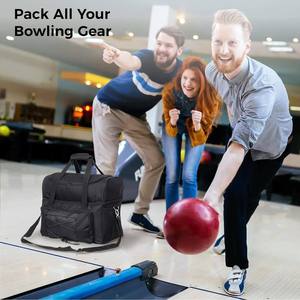Bolsa de Lona para Equipo de Boliche, Espaciosa, Resistente y Organizada para Bolas, Zapatos y Accesorios de Boliche, Ideal para Entusiastas del Boliche - Product Image 5