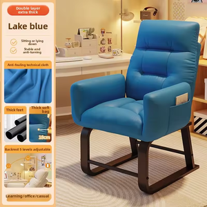 Fauteuil inclinable moderne en tissu pour bureau, maison, chambre à coucher, salon, fauteuil de loisirs, canapé-lit double usage pour s'allonger et s'asseoir - Product Image 5