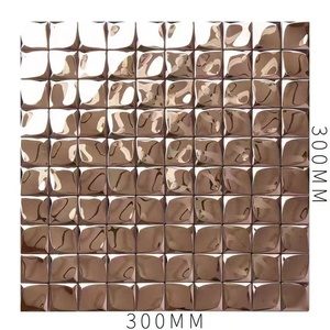 Mosaico de Acero Inoxidable Espejo 8K de Alto Brillo, Mosaico Metálico de Tamaño Personalizado para Baño, Spa o Pared de Fondo de <span class=keywords><strong>TV</strong></span> - Product Image 1