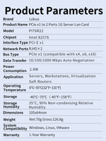 Tarjeta de Red Interna Lekuo PI76R22 Intel82576 de Doble Puerto PCI Express RJ45 10/100/1000Mbps Full Duplex para Servidor LAN