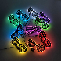 Lunettes néon lumineux LED lunettes en forme de coeur pour fête d'anniversaire mariage barre décor nuptiale douche lunettes accessoires