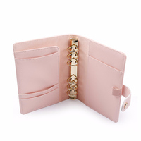 Couverture de planificateur en cuir PU personnalisé, rechargeable, or, 6 anneaux, pour cahier de notes A5, papier, 120 pièces