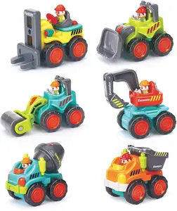 6 models assorted mini free wheel plastic farm toy trucks for children