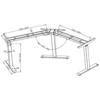 Cadre de bureau électrique moderne à double moteur, pieds à 3 niveaux, hauteur réglable, base assis-debout, fixation rapide